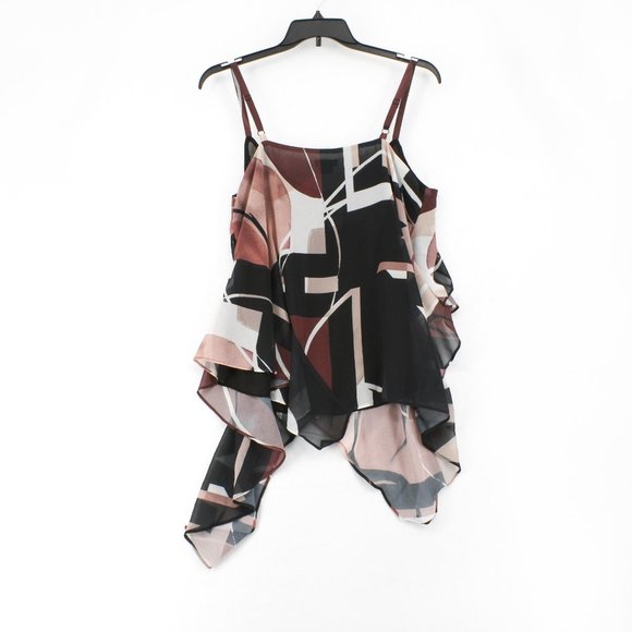 City Chic V-Neck Sahara Printed Asymmetrical Top - Picture 4 of 8